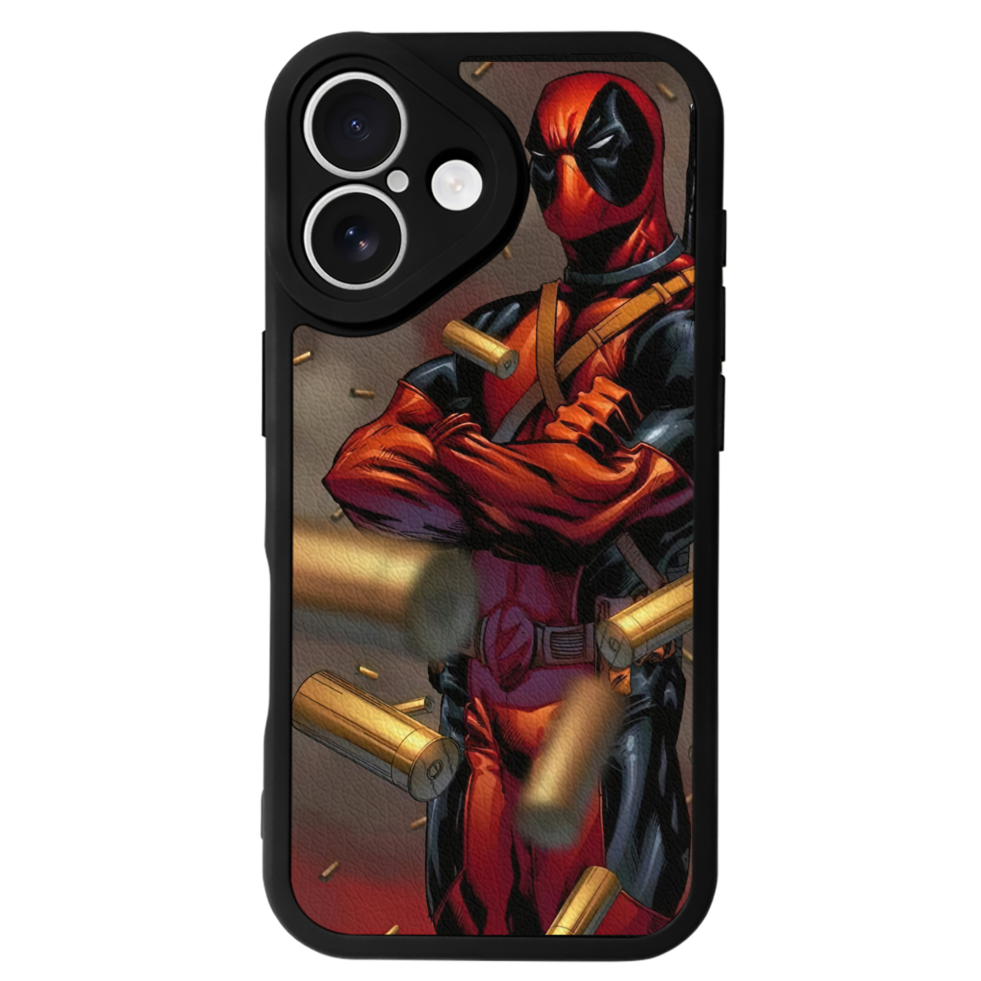 （画像用） Deadpool デッドプール 【iPhone 16シリーズ対応】シリコンスマホケース（レザー調） 材質：シリコン